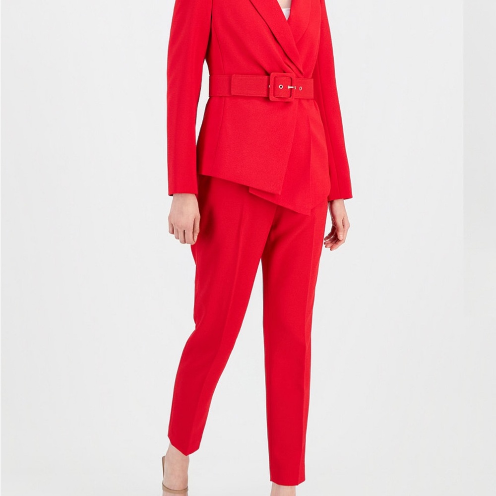 Tahari ASL Vibrant Cobalt Blue Blazer and Tailored Ankle Trousers